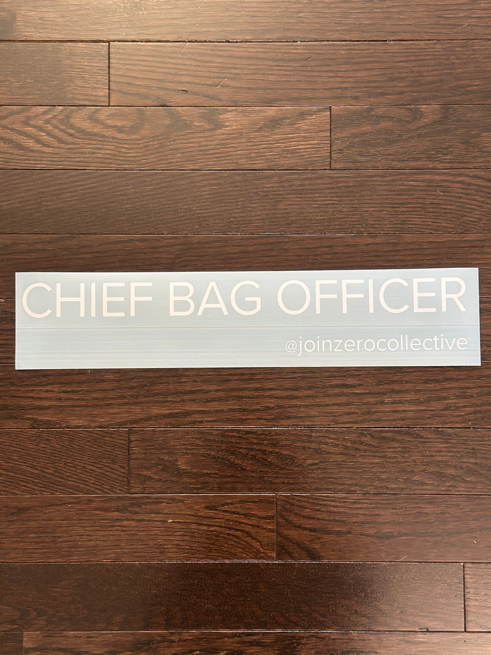 White Chief Bag Officer lettering on backing