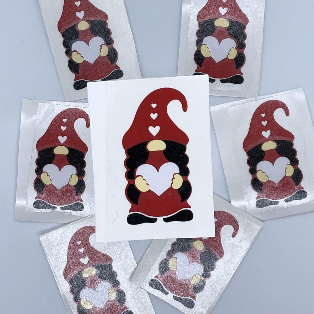 Collection of decorative gnome-shaped decal examples