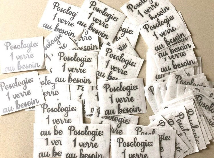 French quote lettering on backing sheets