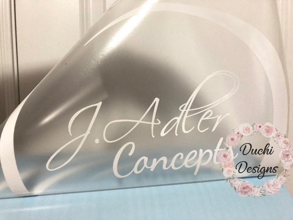 Reflective J. Adler Concepts logo decal close-up