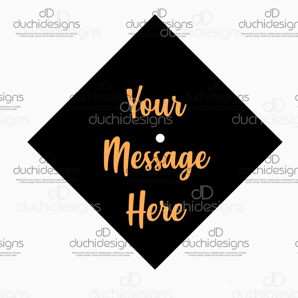 Graduation-cap illustration with Your Message Here placeholder
