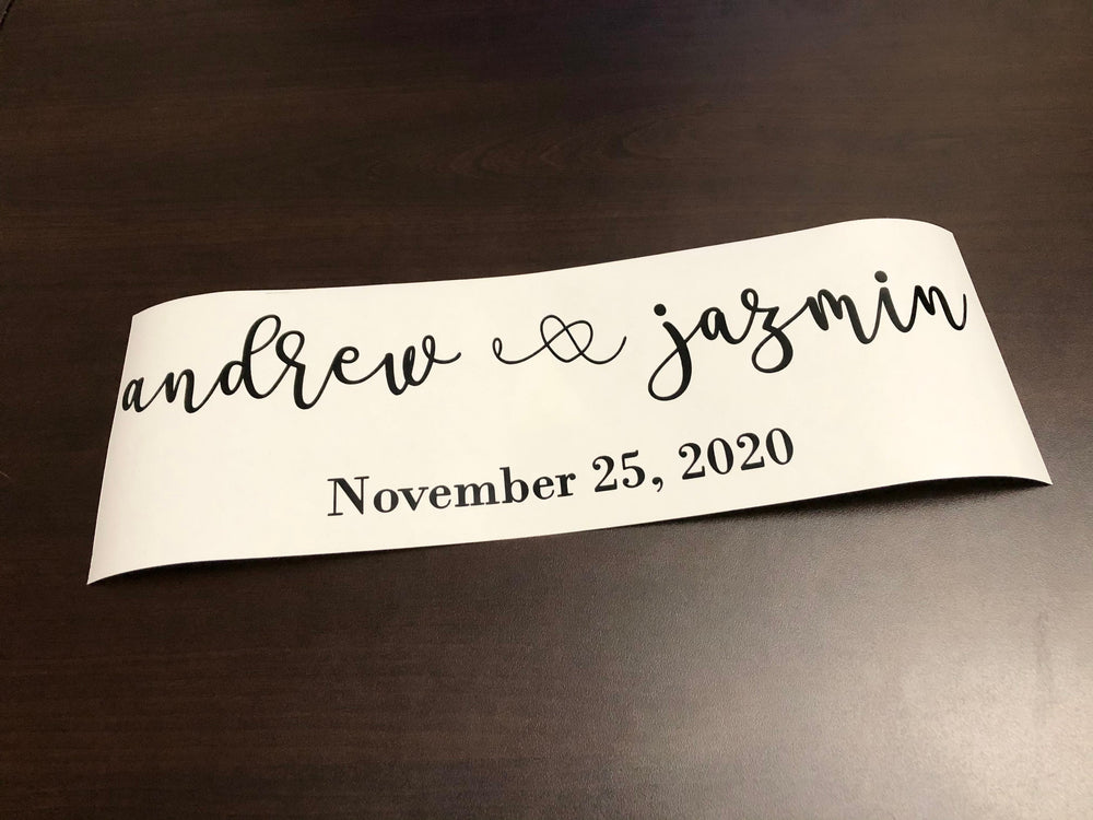 Black Andrew and Jazmin names with November 25 2020 date