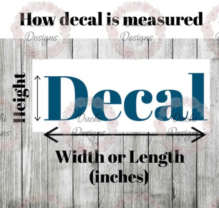 Diagram showing decal height and width