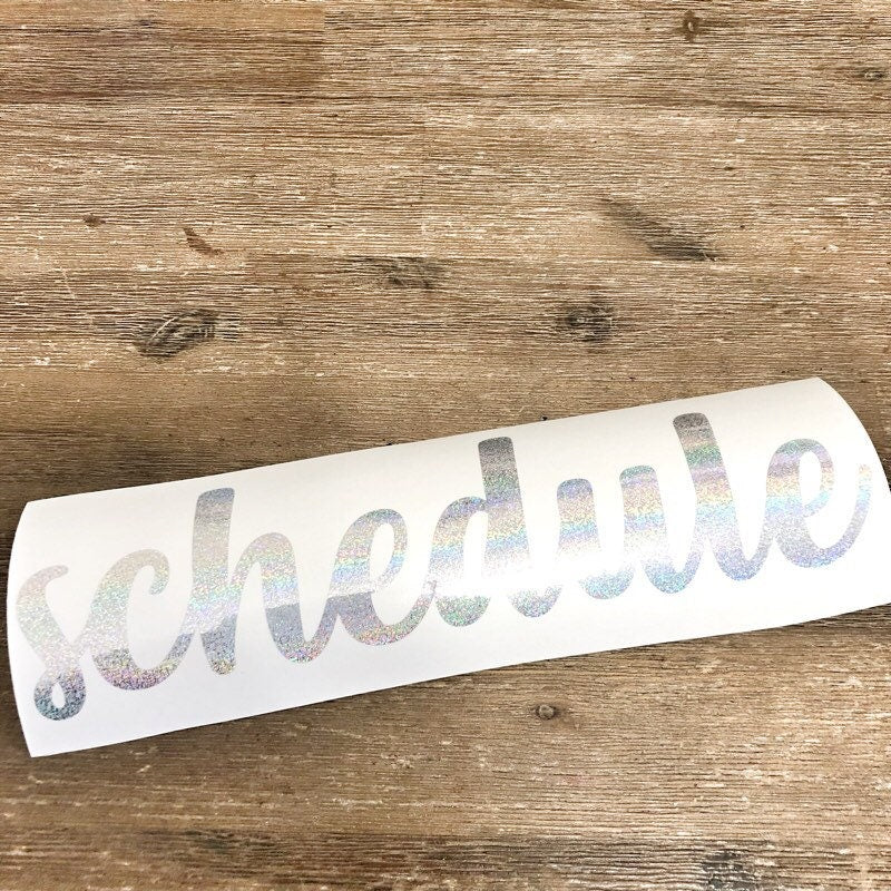 Personalised Silver Glitter Name Vinyl Sticker in multiple fonts and sizes