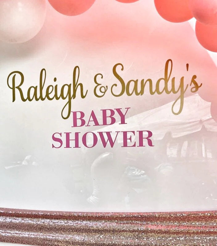 Custom Party Backdrop Vinyl Decal for Weddings, bridal shower, baby shower, gender reveal, birthday party and more!