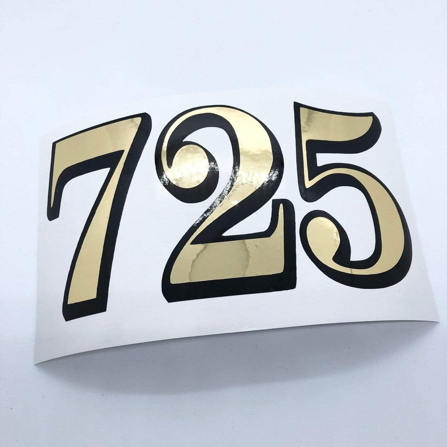 Traditional Victorian House Numbers Vinyl Decal in Gold for Transom Windows