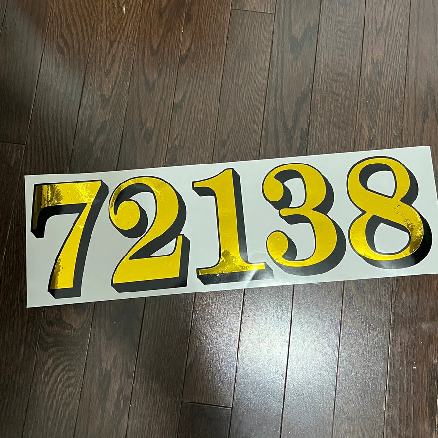 Custom Traditional Gold Foil Fanlight Transom Numbers Vinyl Decals: A Modern Twist on a Classic Design