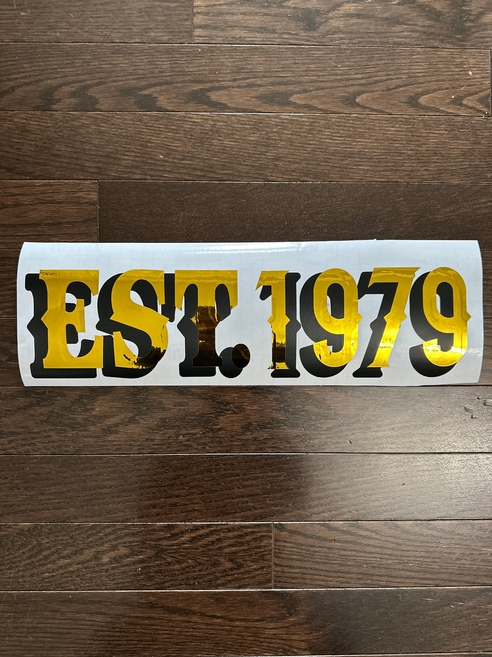 Gold and black Est. 1979 decal
