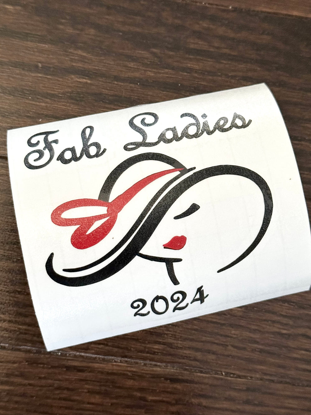 Fab Ladies 2024 two-colour logo decal on backing