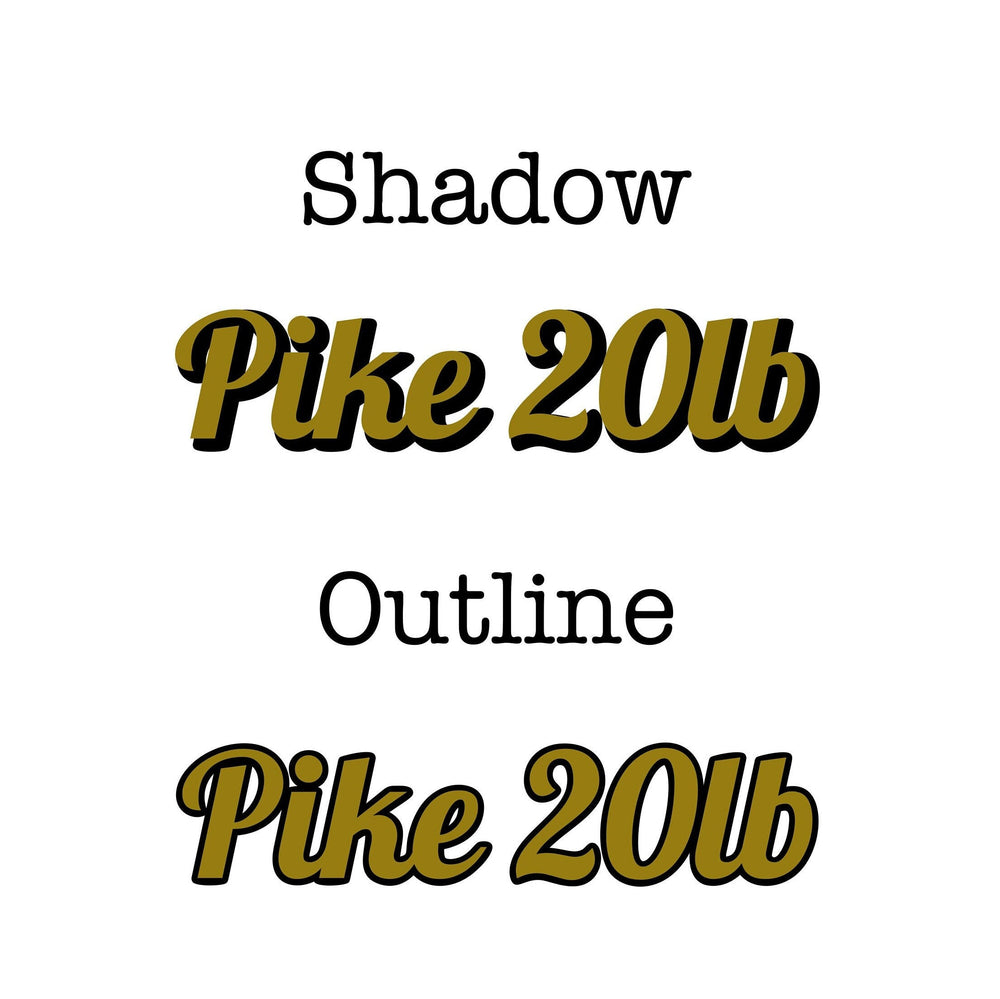 Shadow and outline lettering comparison graphic