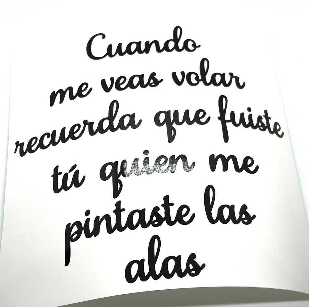 Black Spanish inspirational quote lettering