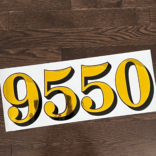 Gold and black 9550 address numbers