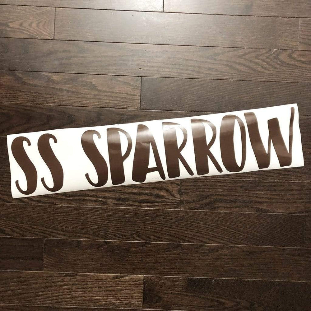 Black SS Sparrow boat name decal