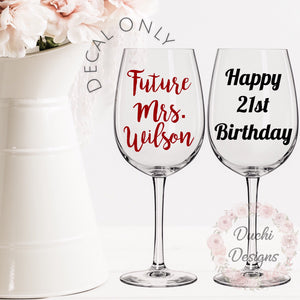 Personalized wine glass decals with custom text, Personalized coffee m –  Duchi Designs