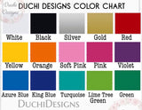 Duchi Designs solid-colour vinyl swatch chart