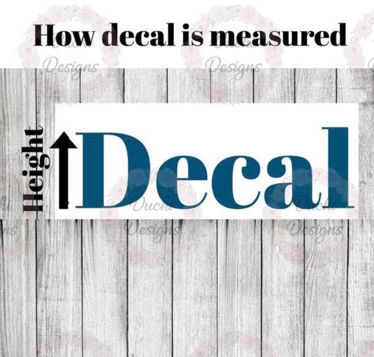 Diagram showing decal lettering height