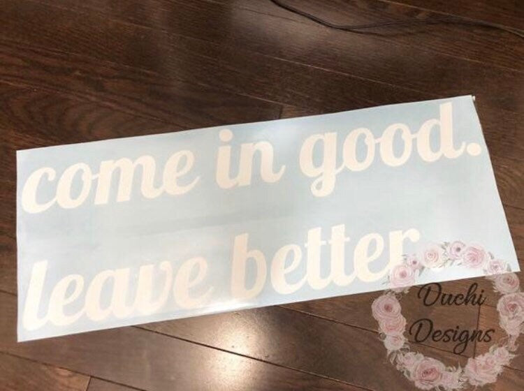 White come in good leave better lettering on backing