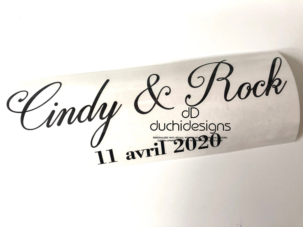 Black Cindy & Rock names and date on backing