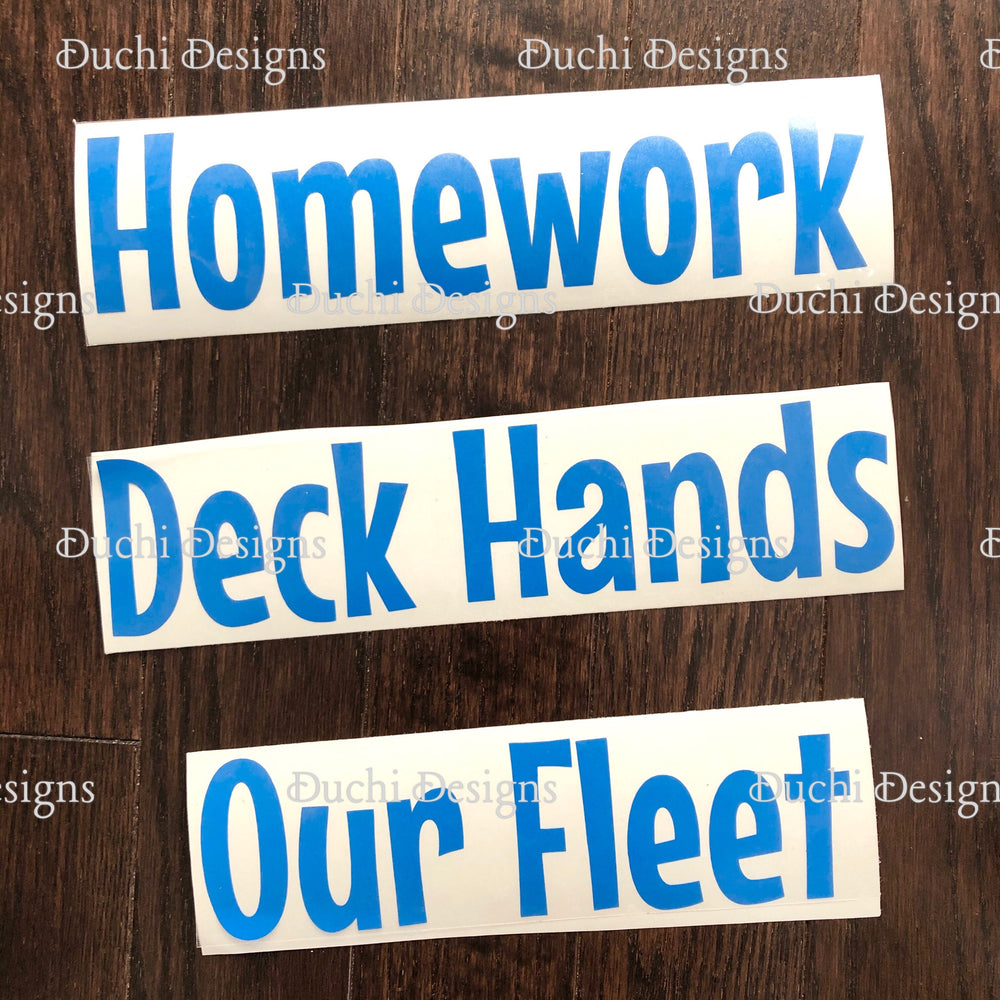 Blue Homework, Deck Hands and Our Fleet decals