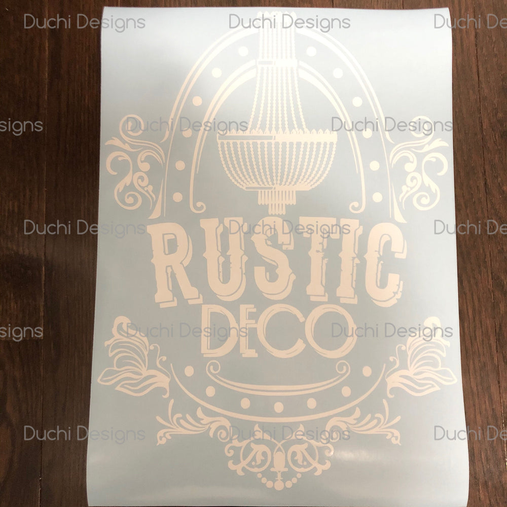 Reflective Rustiq Deco decorative logo decal
