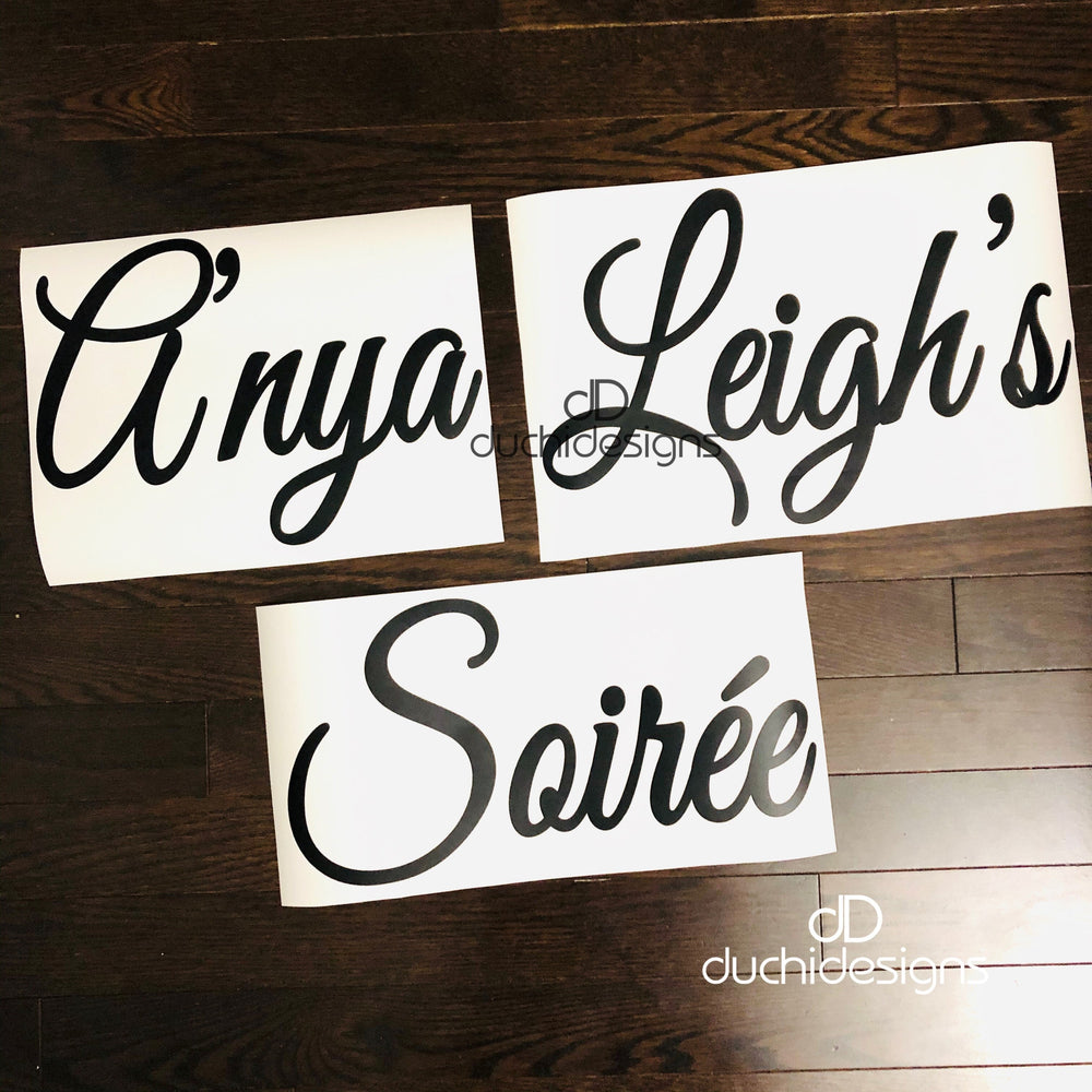 Anya Leigh celebration lettering display