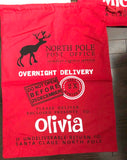 Red Olivia reindeer Christmas sack