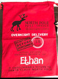 Red Ethan reindeer Christmas sack