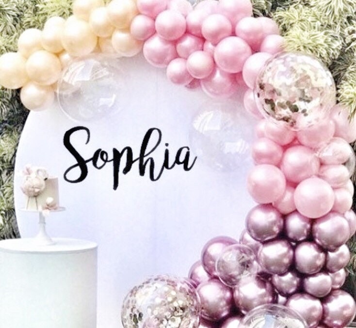 Sophia birthday backdrop and balloon display
