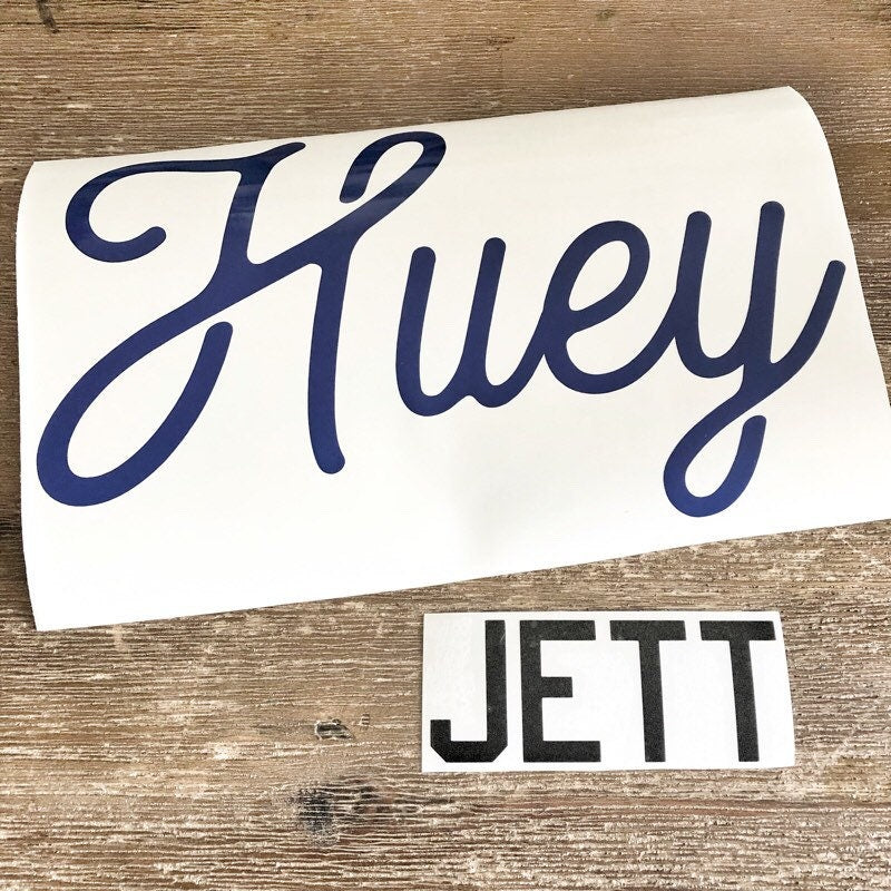 Dark blue Huey and black Jett name decals