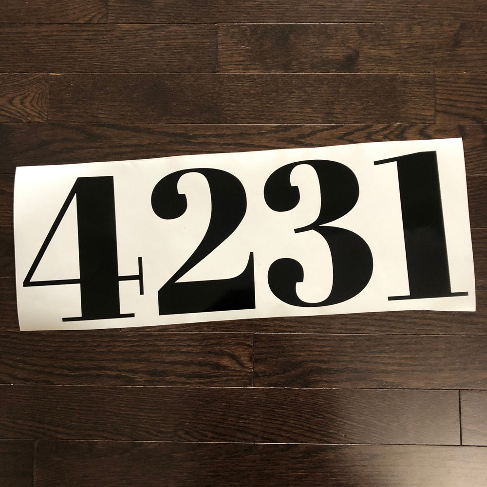 Black 4231 number decal on backing
