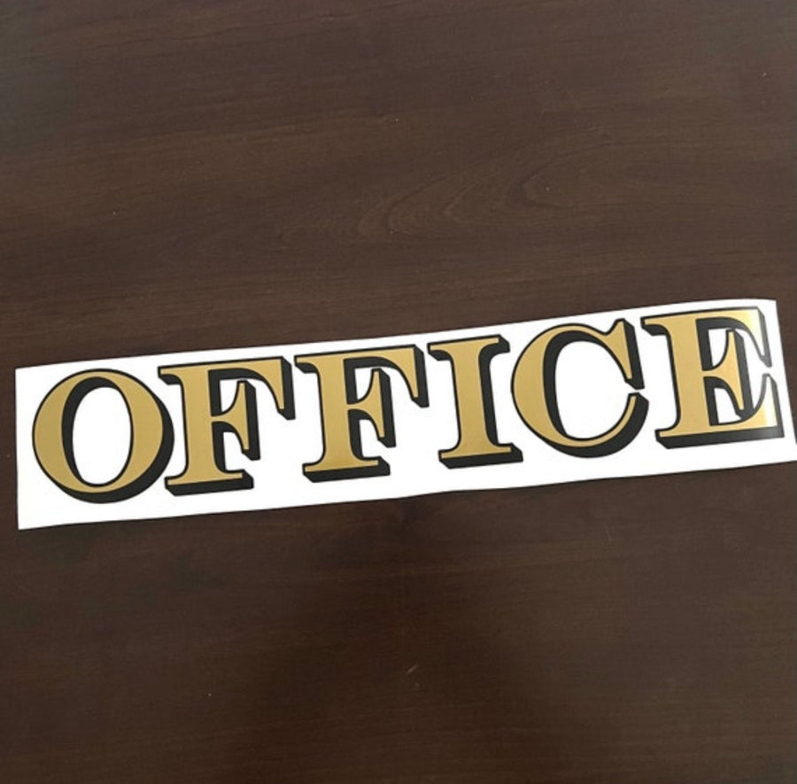 Gold and black Office lettering
